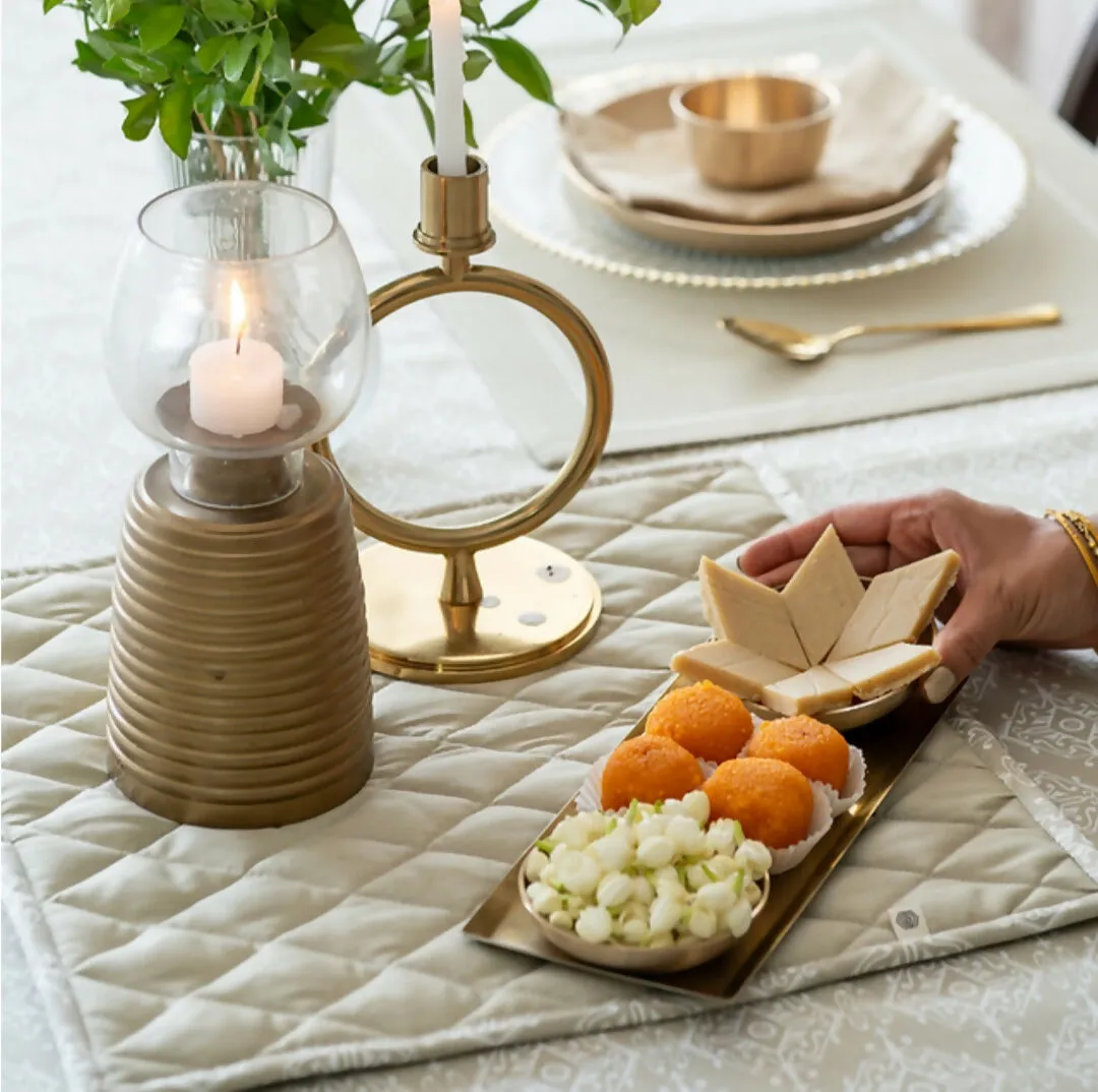 Dholpur Beige - Reversible, Wipeable & Heat Resistant Tablepad