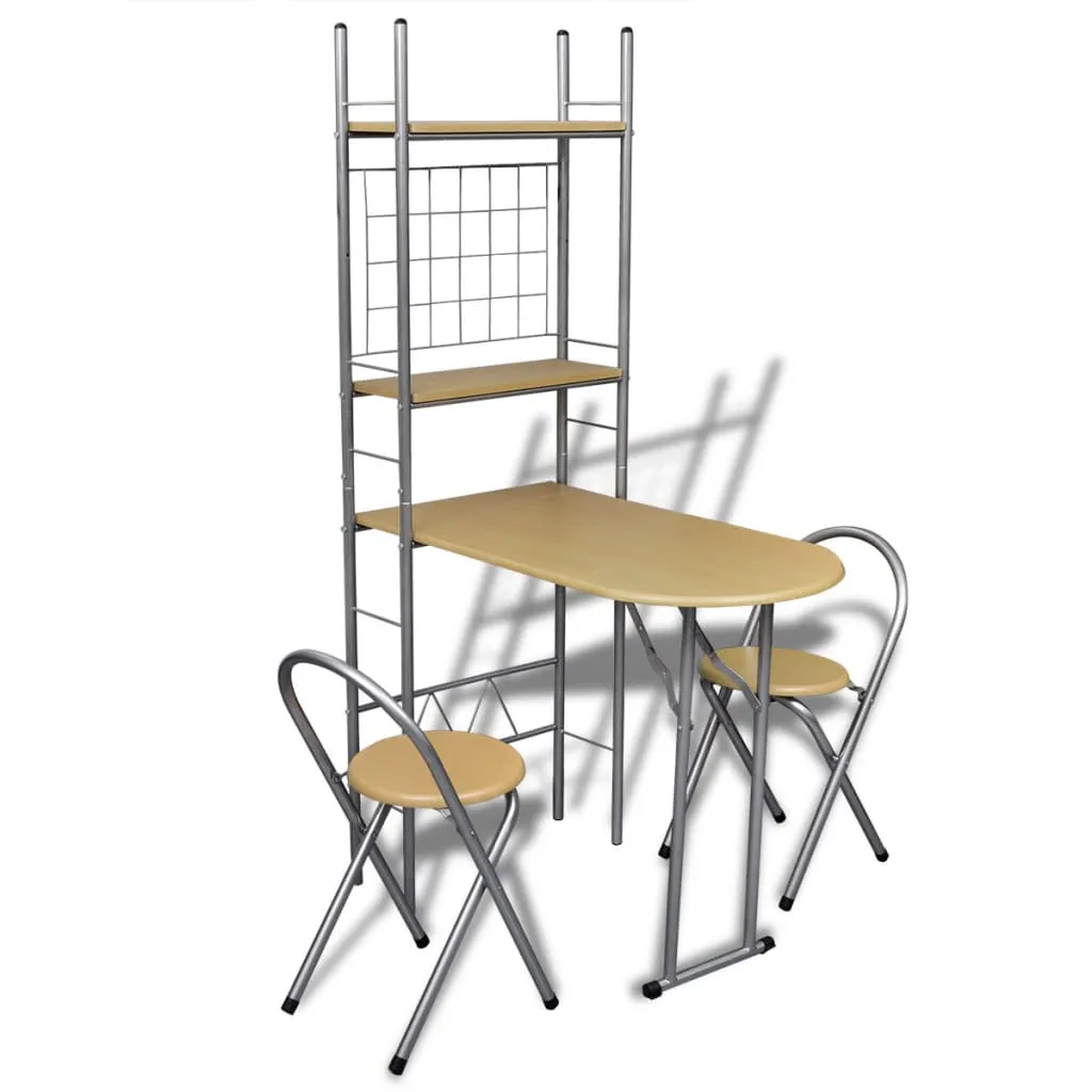 Dining Set Table and Stool Kitchen Bar Stool Dinner Table with 2 Chairs