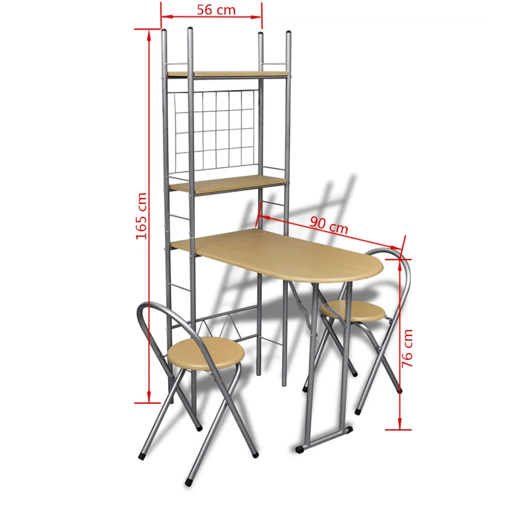 Dining Set Table and Stool Kitchen Bar Stool Dinner Table with 2 Chairs