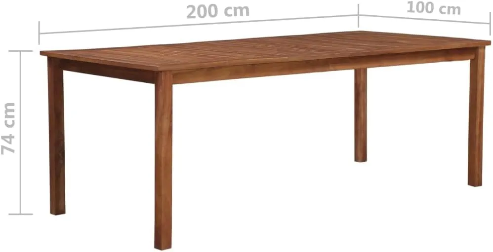 Dining Table Solid Acacia Wood, Natural Brown Outdoor Furniture for Picnic, Camping, Dining, Kitchen, and Hallway Tables