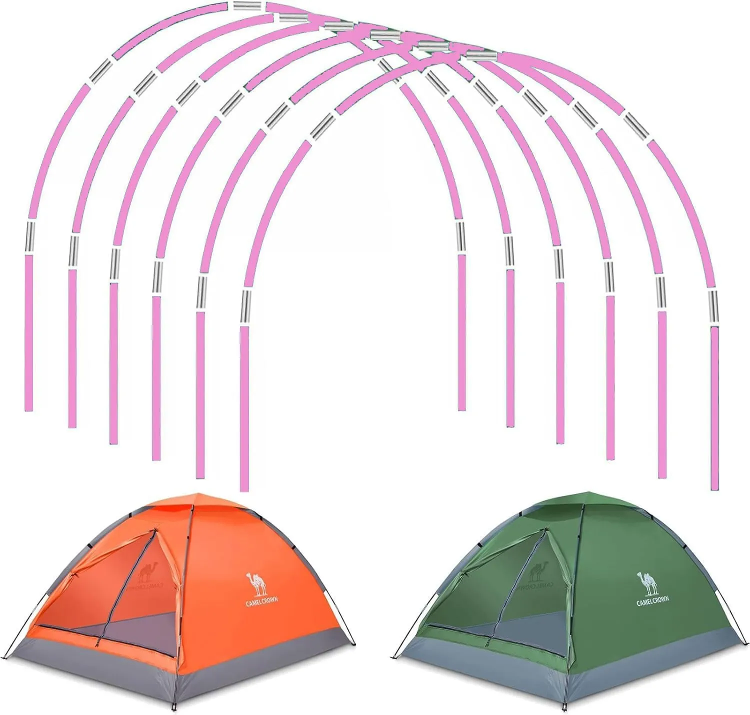 DIY Tent Pole, Replacement Tent Pole, Greenhouse Hoops ，Telescopic Rod，Long Approximately 52ft, Diameter - 6.5mm，36 pake, for Hiking Camping Backpacking Tent