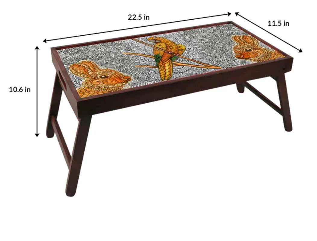 Doodle Art Laptop Table in Multicolour