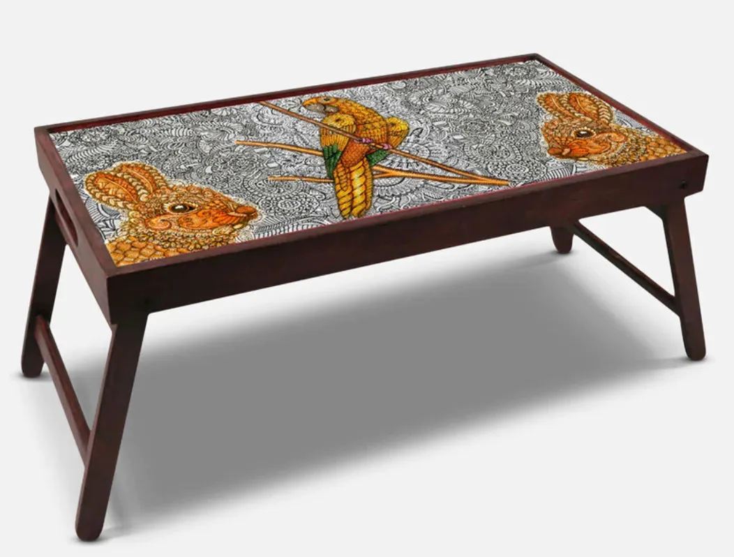 Doodle Art Laptop Table in Multicolour