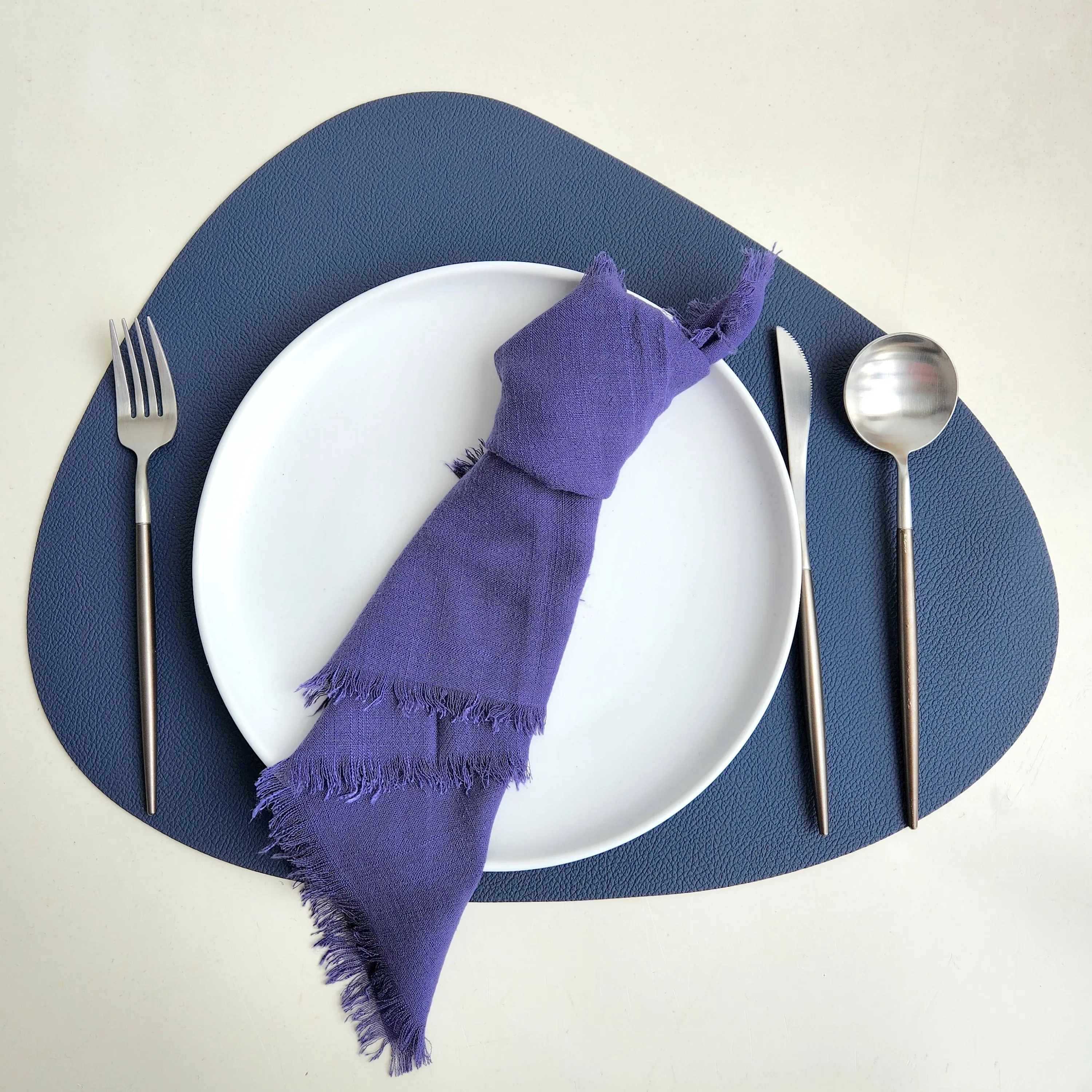 Double sided Table Placemats, Pastel Shape, Waterproof, Heat Resistant, PU Leather