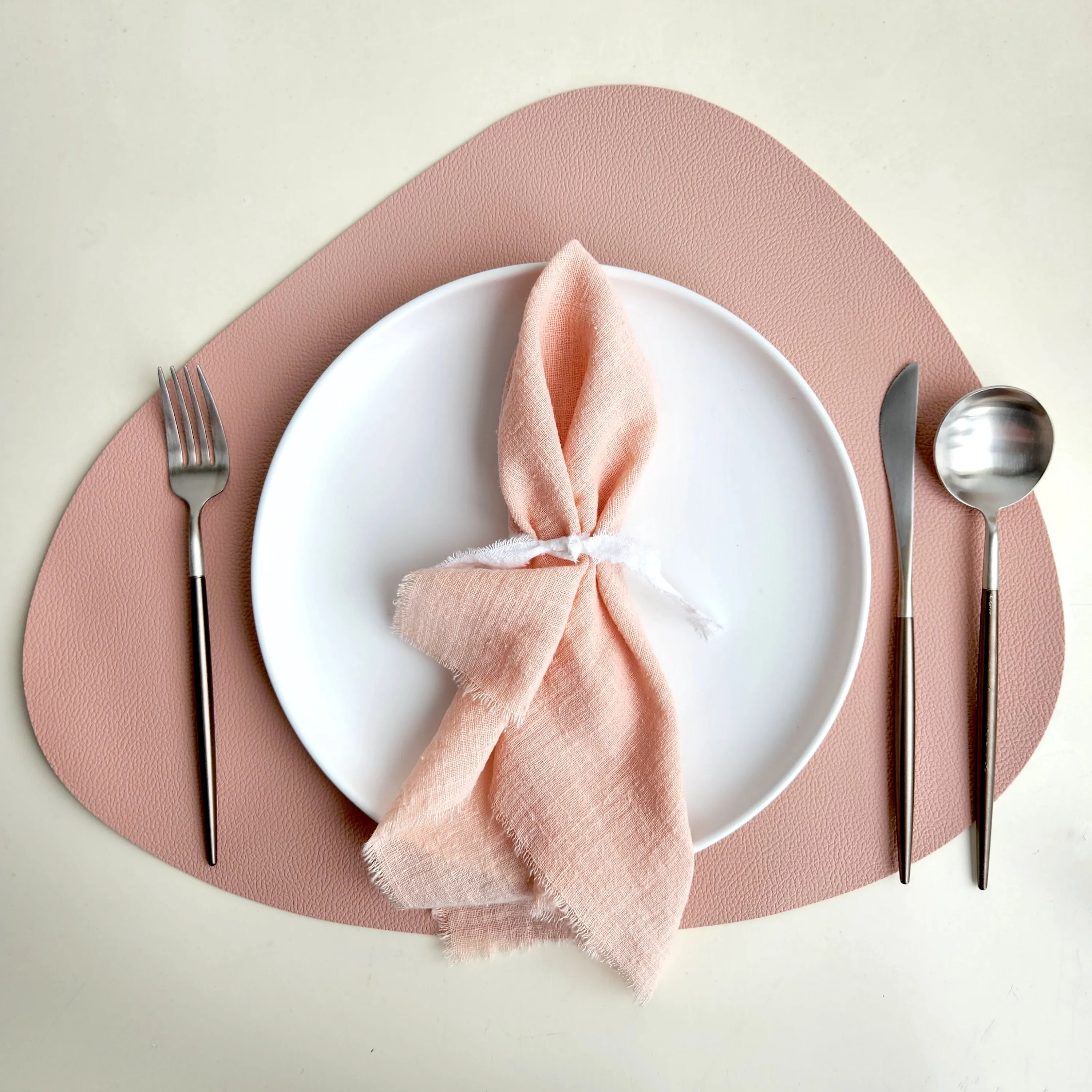 Double sided Table Placemats, Pastel Shape, Waterproof, Heat Resistant, PU Leather