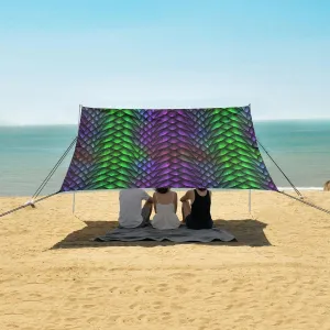 Dragon Scales 3D Beach Canopy Tent Anti-UV & Wind Resistant, Camping Sun Shelter Easy Setup Portable,Outdoor Shade Tents with Sandbags,Sand Shovels,Ground Pegs & Stability Poles