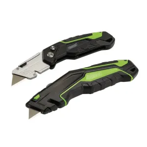 Draper 4773 04773 Retractable & Folding Trimming Knife Set with 10 x SK2 Two Notch Blades