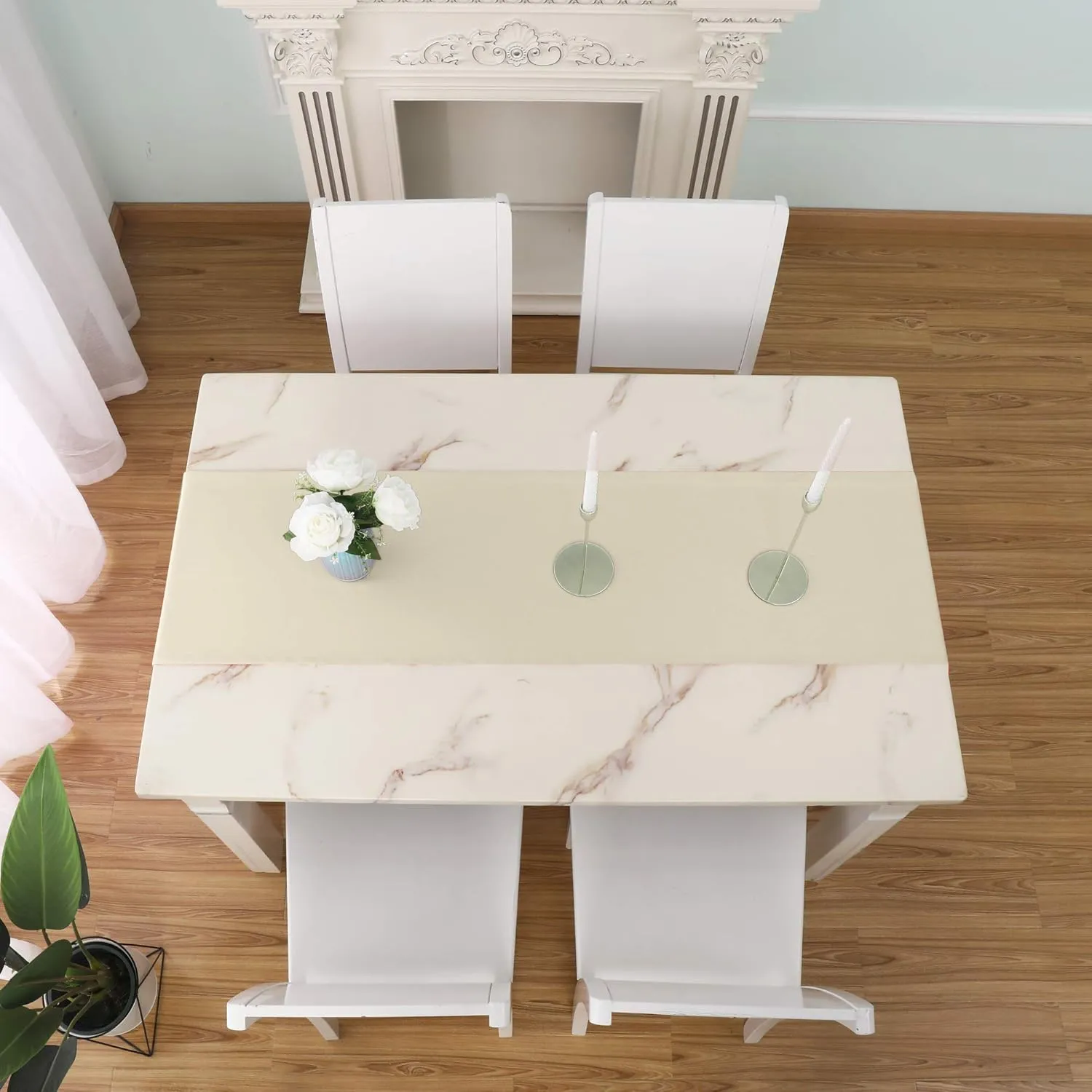 DUALIFE Ivory Beige Table Runner Handmade Wedding Table Runners Modern Farmhouse Natural Solid Kitchen Table Runner for Family Dinner Outdoor Picnics Patry 14" x 108" 1 Piece