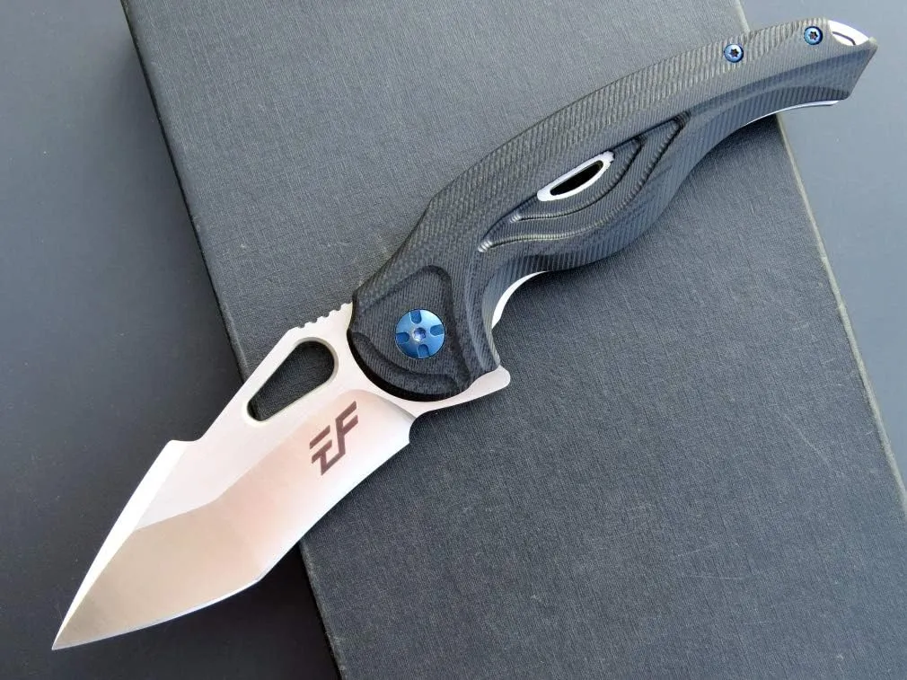 Eafengrow EF936 Pocket Knife,G10 Handle D2 Steel Blade Knife with Ball Bearing Safe Open Flipper Knife Liner Lock Tactical Tool Knives for Camping Survival Hiking (black)