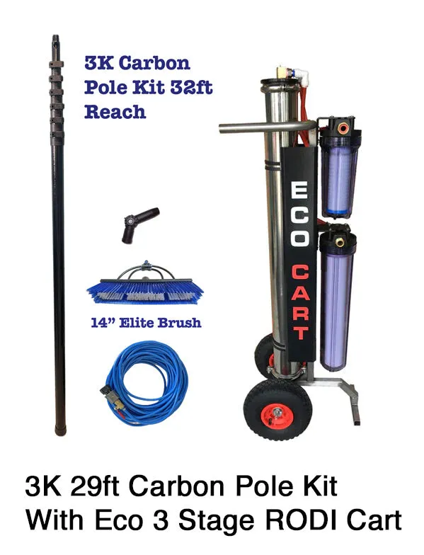 Eco 3 Stage Cart With 29ft 3K Carbon Pole Kit - SHIPS FREE