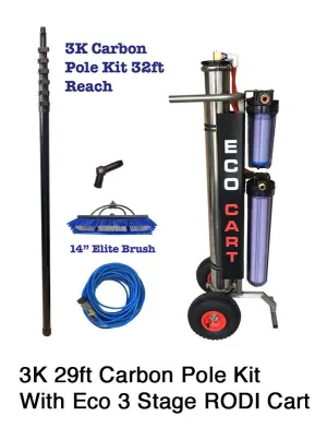 Eco 3 Stage Cart With 29ft 3K Carbon Pole Kit - SHIPS FREE