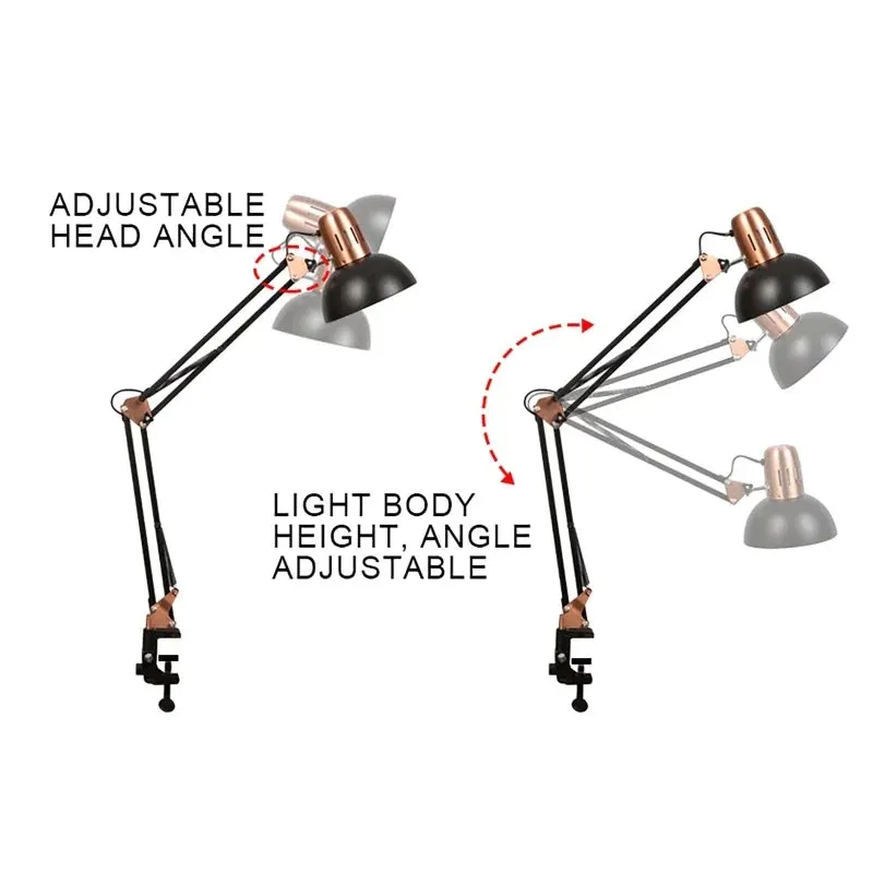 ED Studio Desk Lamp - Vintage Portable Fixture with Clamp for Reading, Writing, and Study