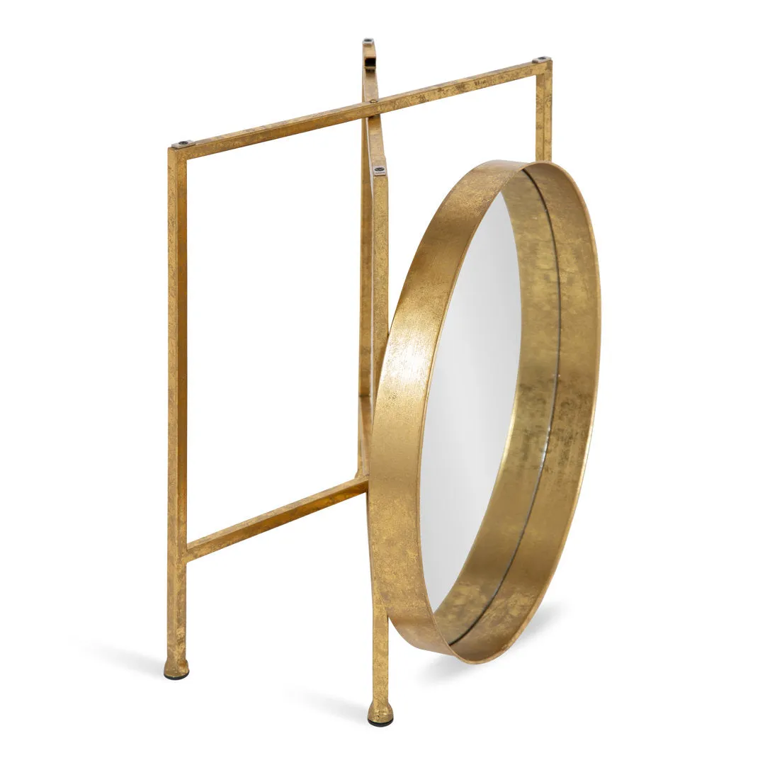 Ekta Tray Top Cross Legs End Table Willa Arlo™ Interiors Table Top Color: Mirror, Table Base Color: Gold