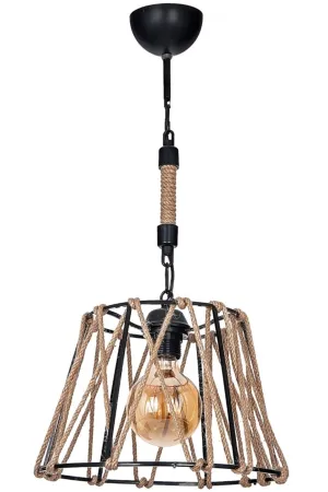 Elis Lux Rope Pendant Lamp Black