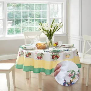 Elrene Home Fashions Villeroy & Boch French Garden Fleurence Stain and Water Resistant Dining Tablecloth, 70"x70" Round