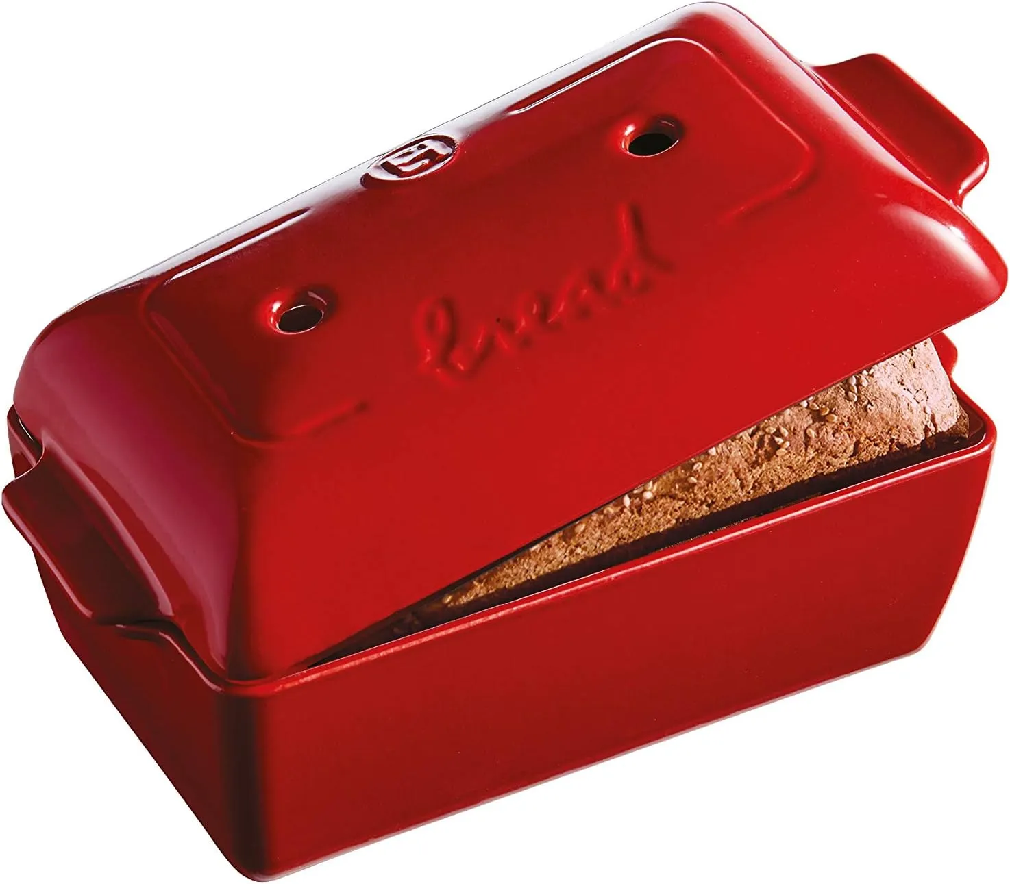 Emile Henry Burgundy Bread Loaf Baker, 11.02 x 5.12 x 4.72in