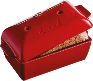 Emile Henry Burgundy Bread Loaf Baker, 11.02 x 5.12 x 4.72in