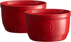 Emile Henry Made in France 8.5 oz Ramekin (Set of 2), 4" by 2"5', Burgundy Red