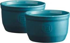 Emile Henry Made in France 8.5 oz Ramekin (Set of 2), 4" x 2.5", Mediterranean Blue