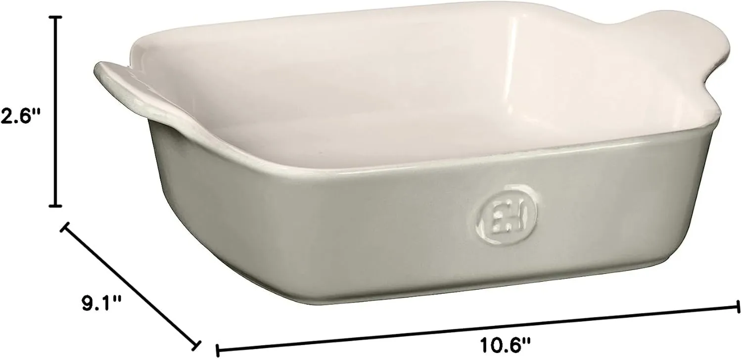 Emile Henry Made In France Modern Classics Square Baking Dish 9" X 9" / 2 Qt, Pearl Gray