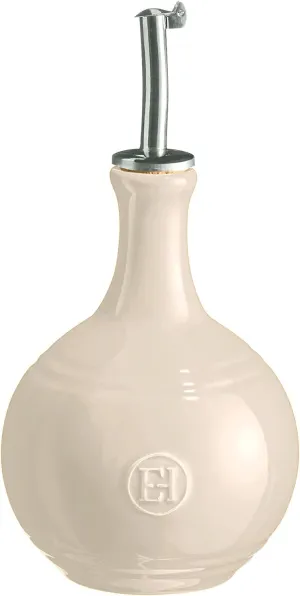 Emile Henry Stainless Steel Spout, Clay Vinegar Cruet Bottle, 15.2oz