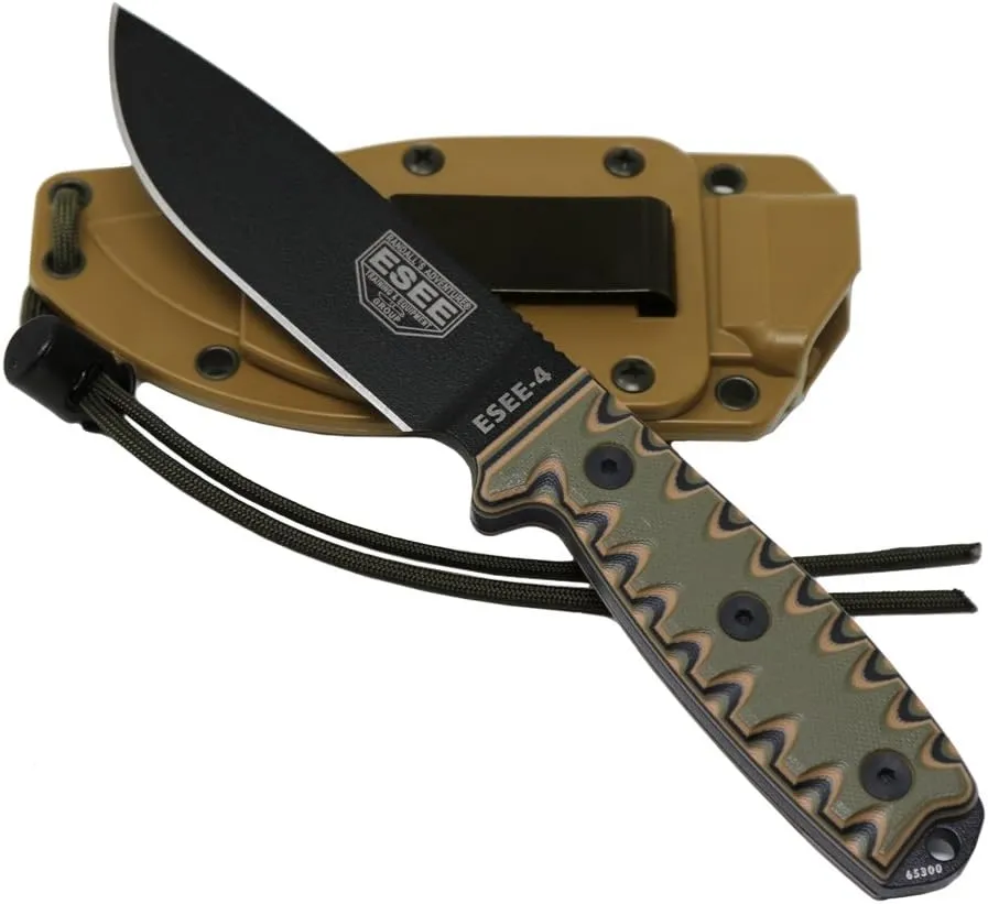 ESEE 4P Survival Fixed Blade Knife, OEM Sawtooth Handle Design