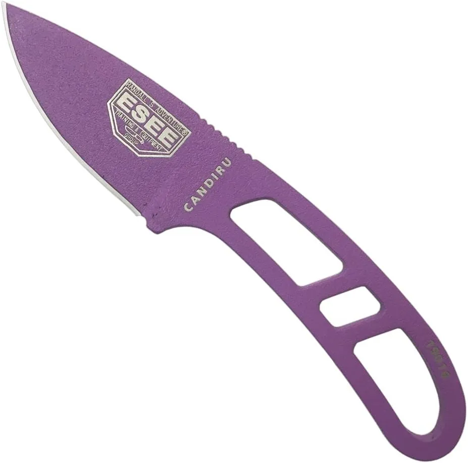 ESEE Authentic CAN-PURP-BLK Tactical Survival Knife, Molded Sheath w/Clip Plate