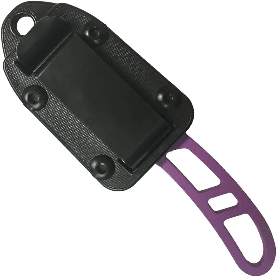 ESEE Authentic CAN-PURP-BLK Tactical Survival Knife, Molded Sheath w/Clip Plate