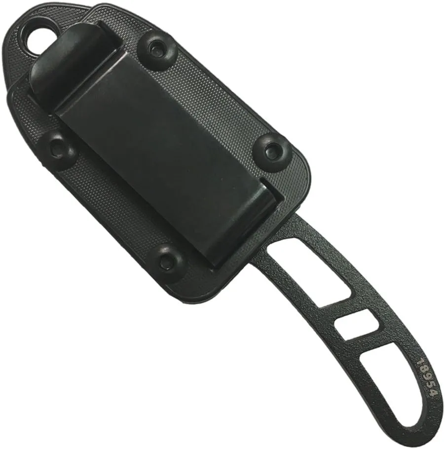 ESEE Authentic Candiru Tactical Survival Knife - Molded Sheath Belt Clip Plate (Black Blade, Black Molded Sheath)