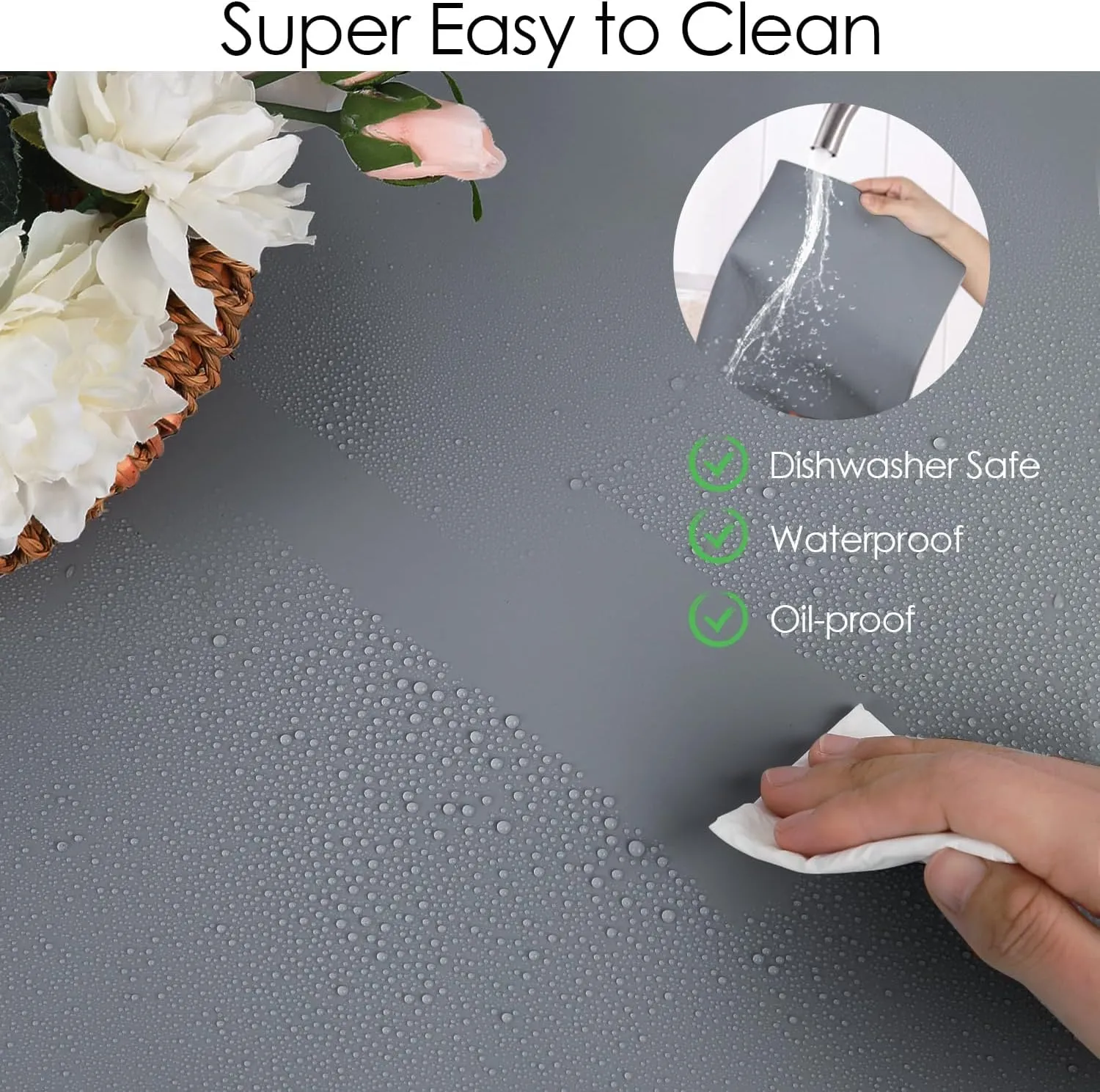 Extra Large Silicone Mat for Kitchen Counter 39.4" x 23.6" Silicone Table Mat for Resin Workbench Mat Heat Resistant Mat Coffee Bar Mat 2MM Thick,Dark Gray