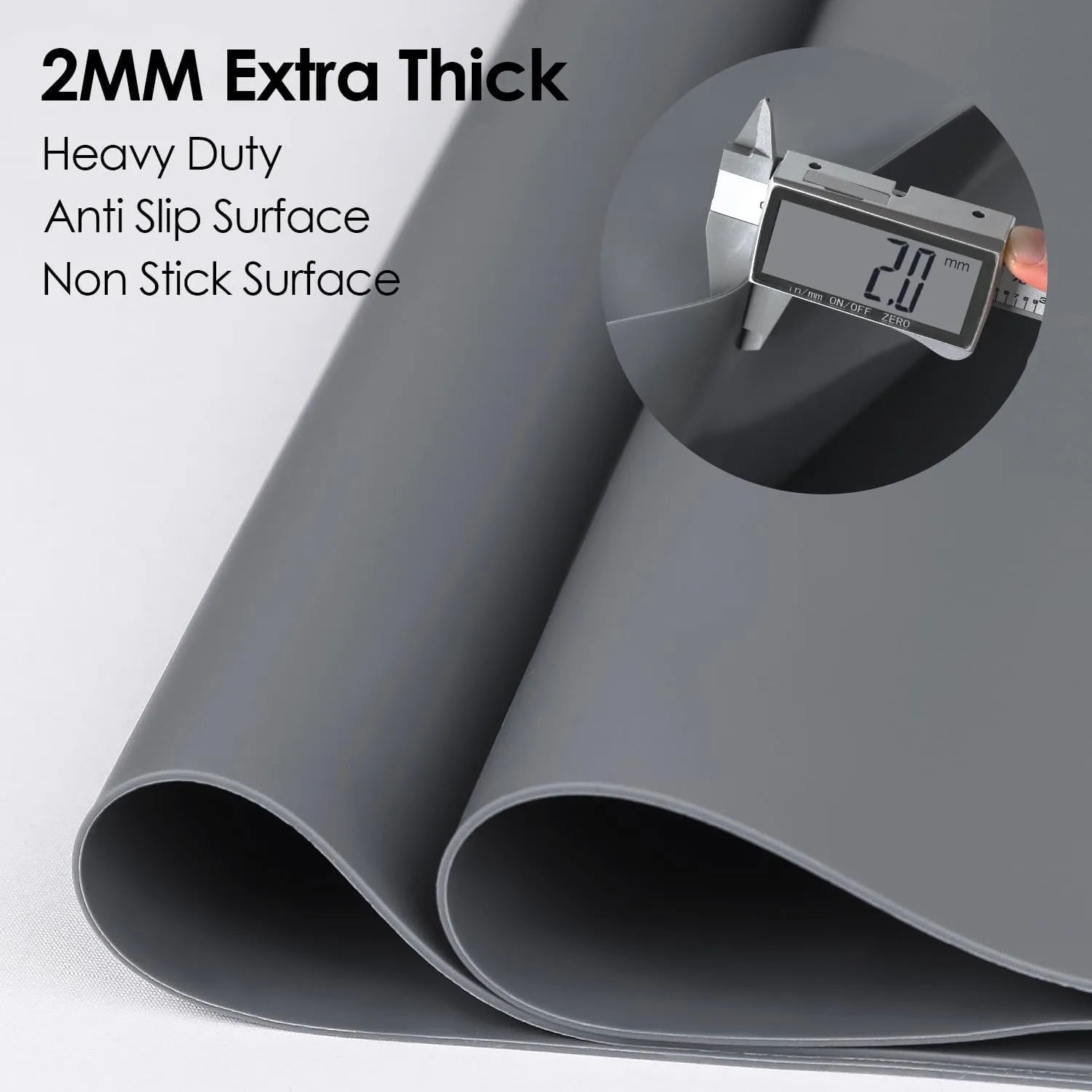 Extra Large Silicone Mat for Kitchen Counter 39.4" x 23.6" Silicone Table Mat for Resin Workbench Mat Heat Resistant Mat Coffee Bar Mat 2MM Thick,Dark Gray