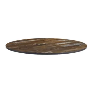 Extrema Round Planked Vintage Wood Table Top 600mm