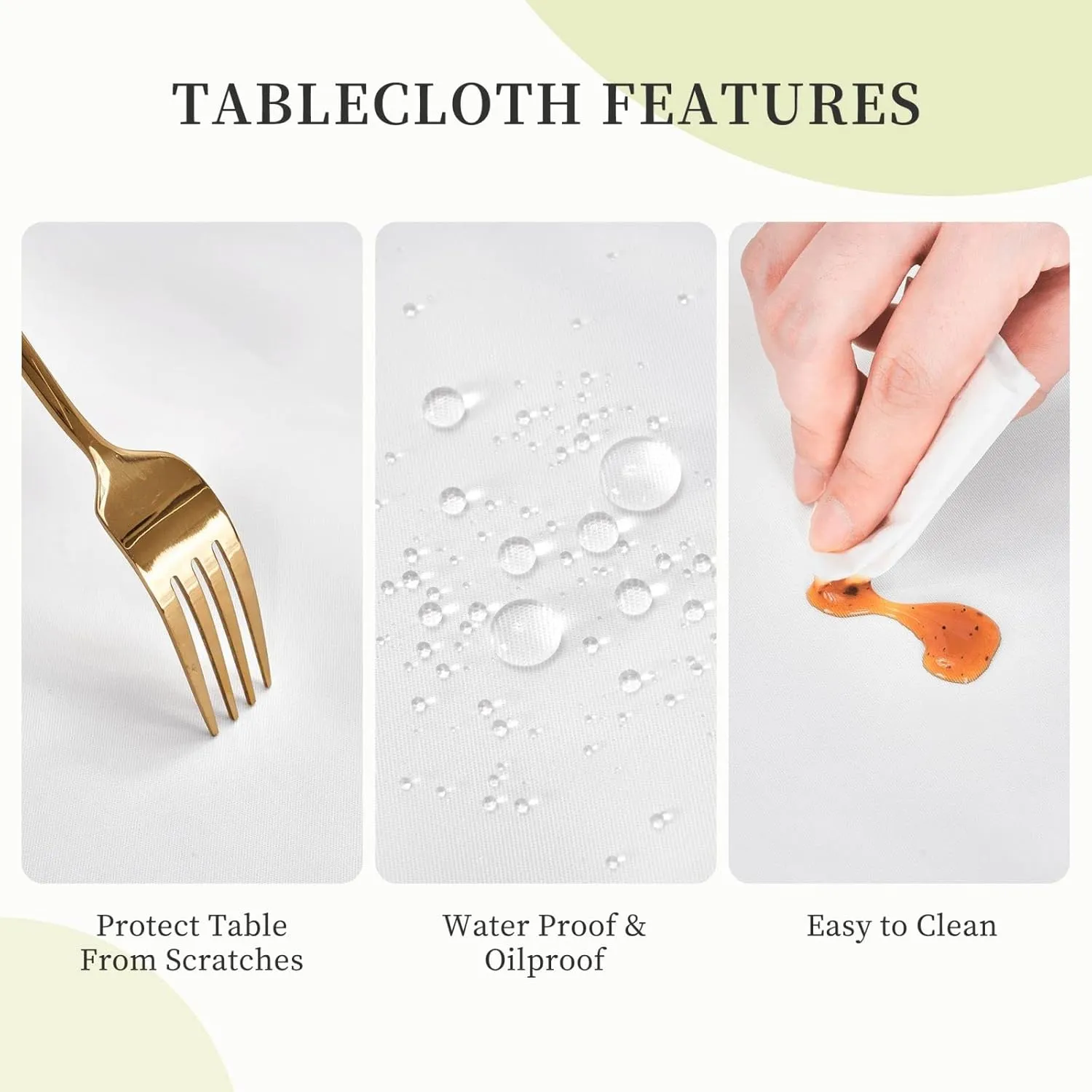 Fiokroo Happy St. Patrick's Day Tablecloth with Elastic Edge for 4ft Rectangle Table, Table Cloth Lucky Clover Washable Table Cover for Kitchen Dining Party Outdoor Picnic Decoration, 48" L X 30" W