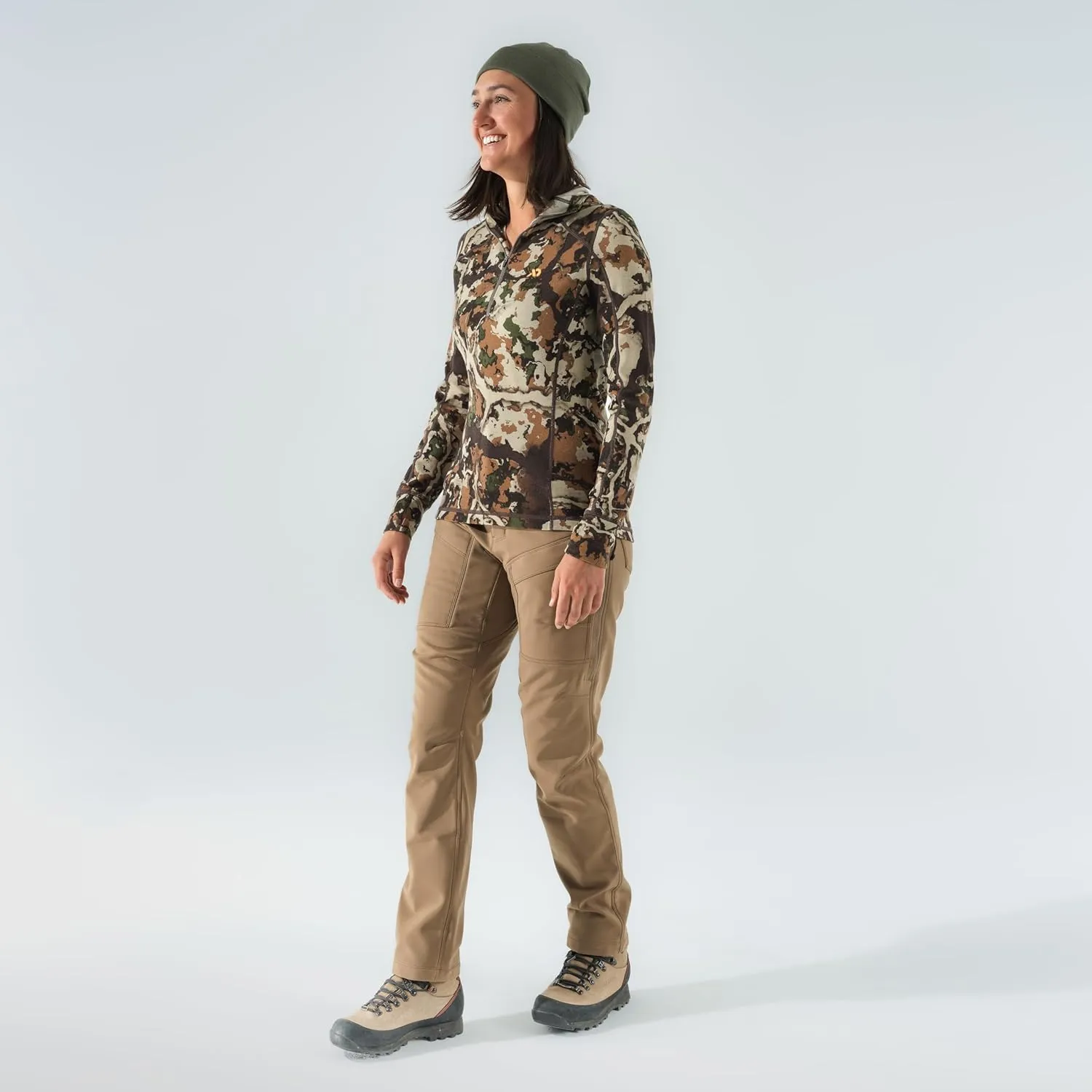 First Lite Women's 308 Lined Pant - Fleece-Lined Stretch Camo Hunting Pants with Hip Vents