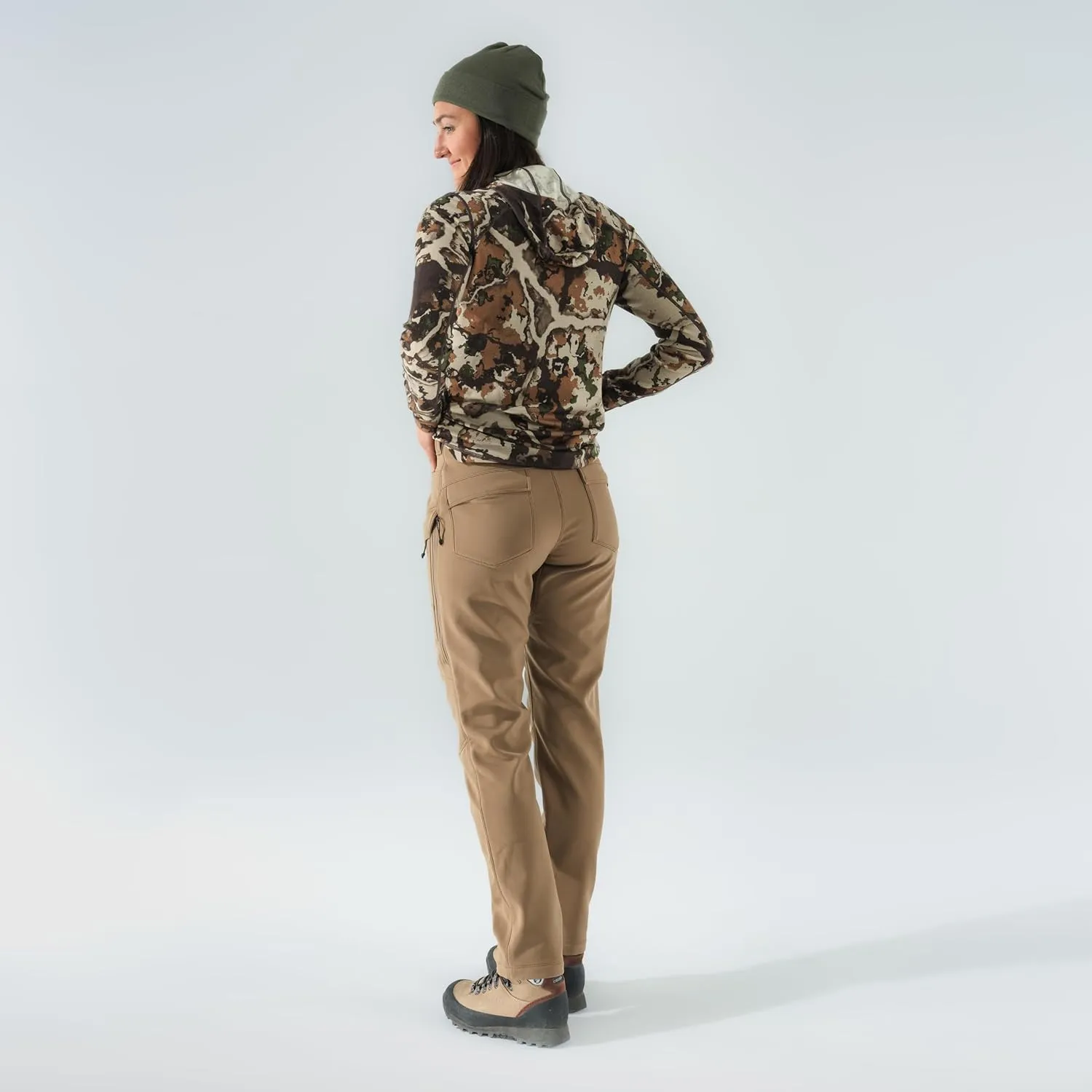 First Lite Women's 308 Lined Pant - Fleece-Lined Stretch Camo Hunting Pants with Hip Vents