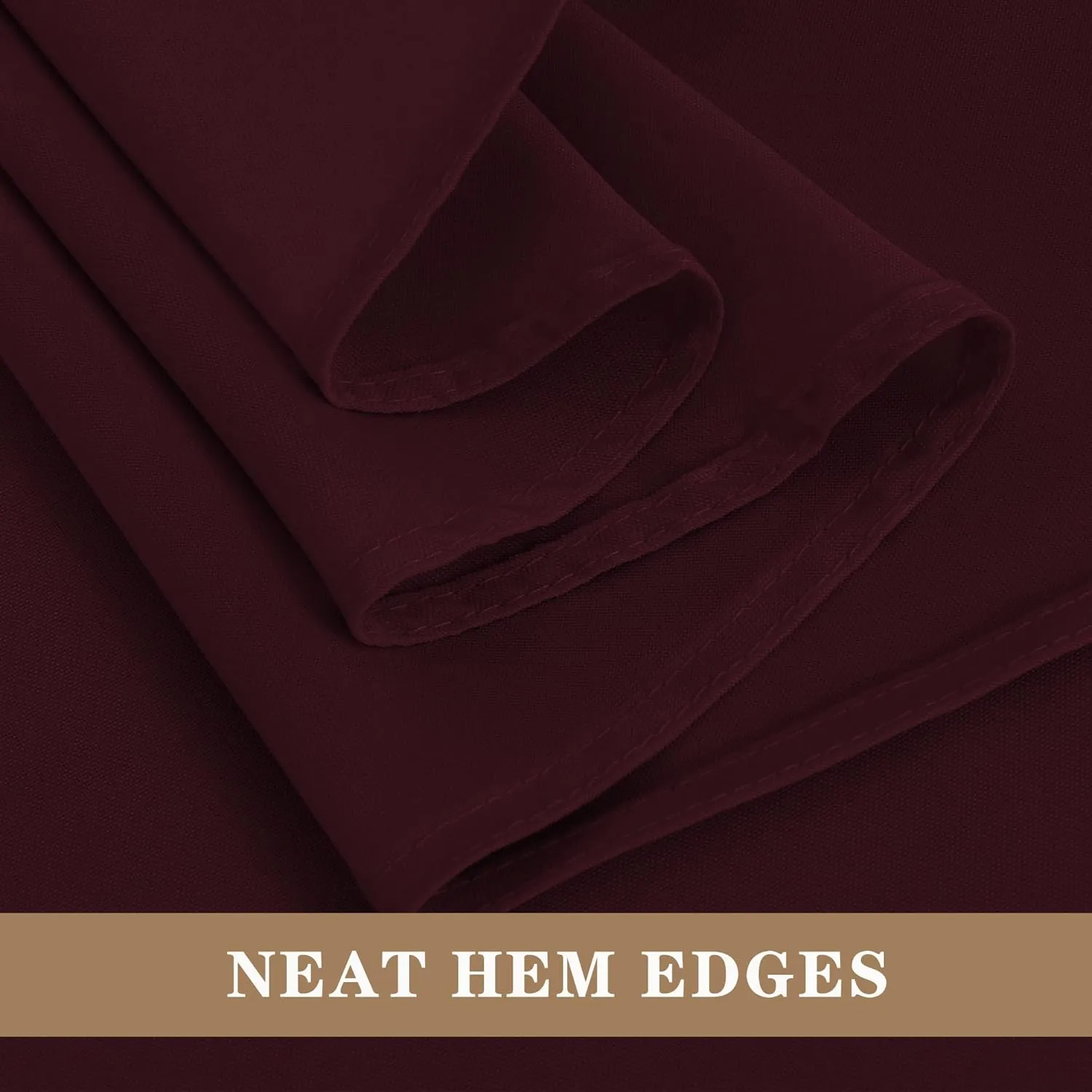 Fitable 6 Pack Burgundy Round Tablecloths - 120 Inches in Diameter - Stain Resistant and Washable Table Clothes, Polyester Fabric Table Covers for Wedding, Party, Banquet, Formal Events