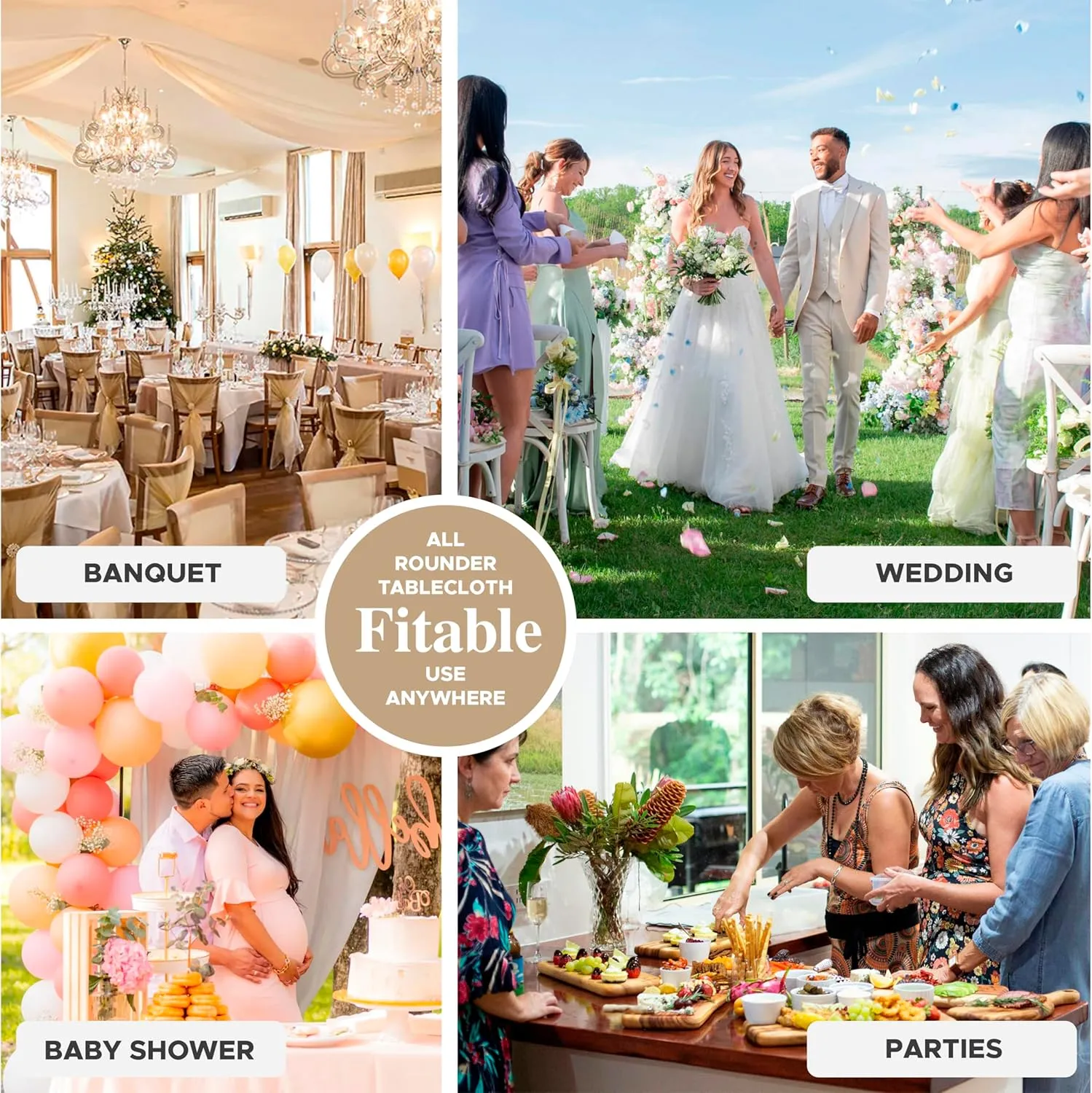 Fitable 6 Pack Hunter Green Rectangle Table Clothes - 70 x 120 Inch - Wrinkle and Stain Resistant Fabric Tablecloths, Washable Polyester Table Covers for Wedding, Party, Banquet, Formal Events