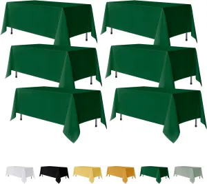 Fitable 6 Pack Hunter Green Rectangle Table Clothes - 70 x 120 Inch - Wrinkle and Stain Resistant Fabric Tablecloths, Washable Polyester Table Covers for Wedding, Party, Banquet, Formal Events