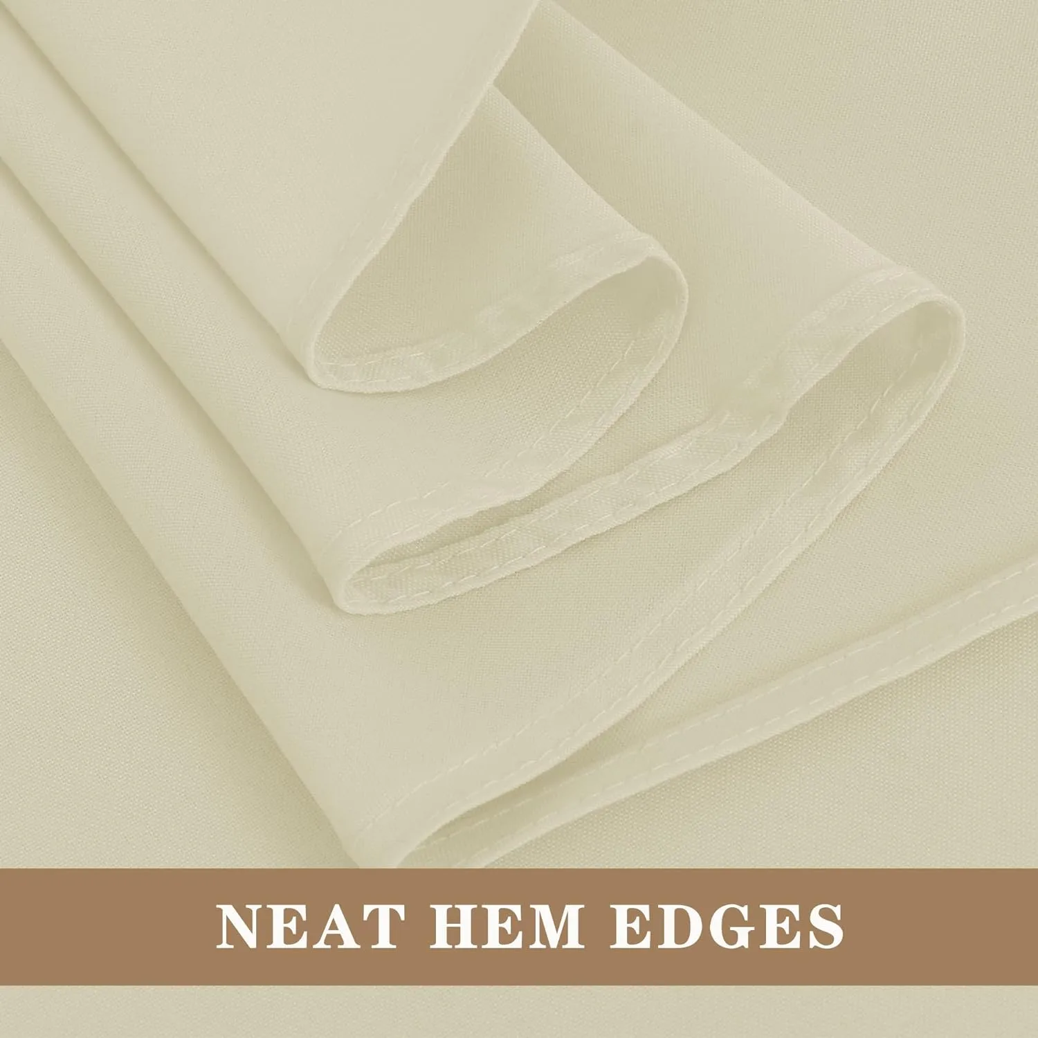 Fitable 6 Pack Ivory Round Tablecloths - 120 Inches in Diameter - Stain Resistant and Washable Table Clothes, Polyester Fabric Table Covers for Wedding, Party, Banquet, Formal Events