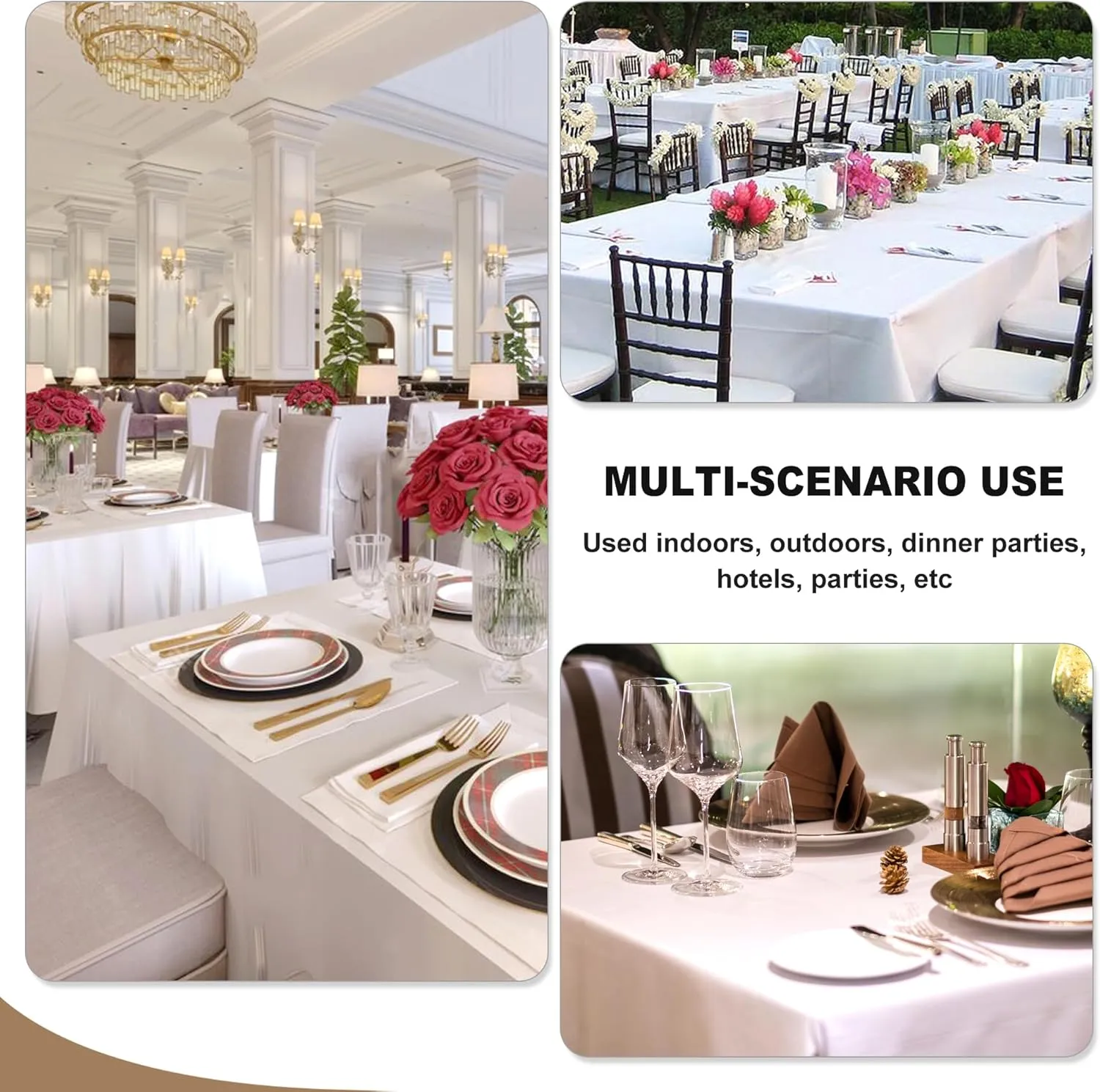 Fitable Red Tablecloths for Rectangle Tables, 6 Pack - 70 x 120 Inches - Reusable and Washable Table Clothes for 6-8 Ft Tables, Polyester Fabric Table Covers for Wedding, Party, Banquet