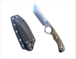Fixed Blade Knife, Carbonfiber & G10 Scales, EDC With Kydex Sheath - Ideal for Skinning, Survival, Camping, Hunting & Outdoor - Tactical Pocket Knives For Outdoors (AT-004)