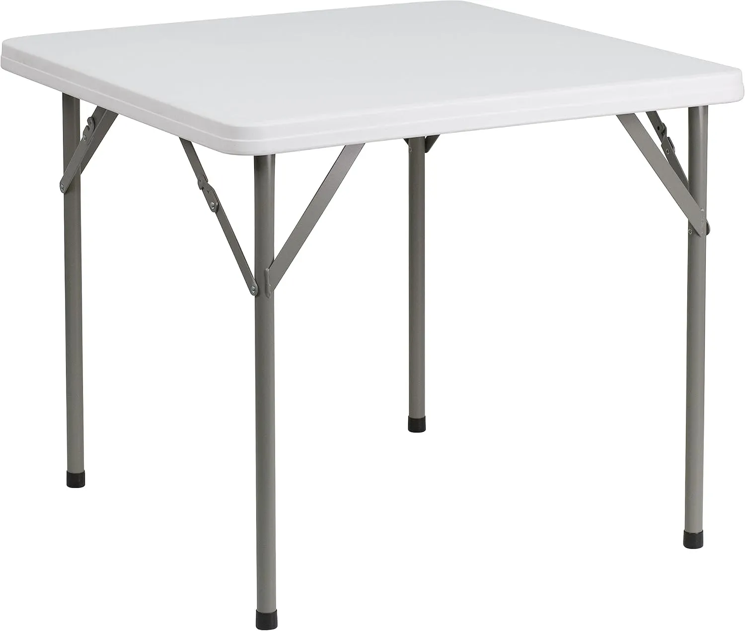 Flash Furniture Elon 2.85' Square Plastic Folding Event Table for Indoor/Outdoor Events, Portable Banquet Table with Locking Legs, White