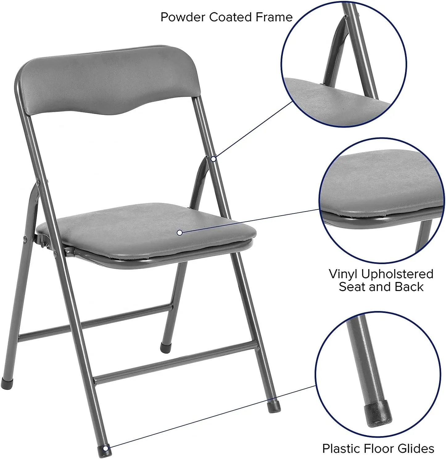 Flash Furniture Mindy Kids 5-Piece Folding Square Table and Chairs Set for Daycare and Classrooms, Children's Activity Table and Chairs Set, Gray