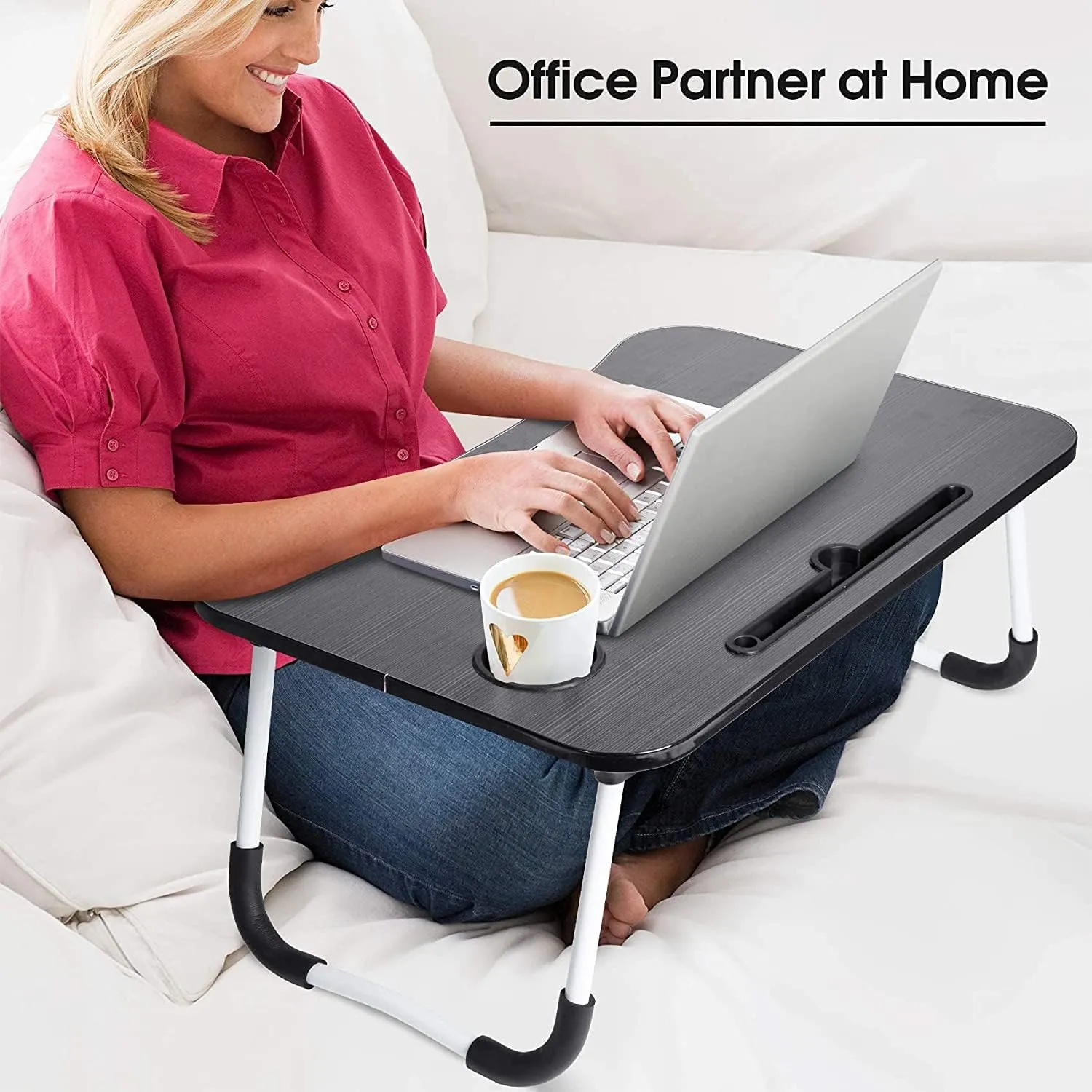 Foldable Bed Table for Laptop,Laptop Desk Table Stand for Bed,Laptops Bed Tray Tables with Storage Drawer-Cup Holder, Portable Lap Desk Stand for Writing Reading Eating Sofa Couch