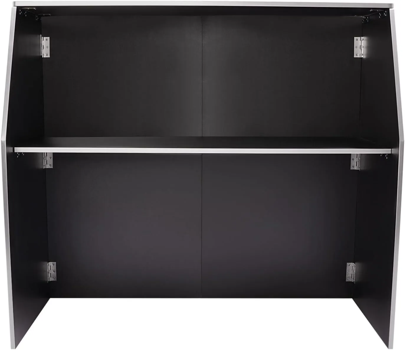 Foldable Event Bar, 42.75" Tall Portable Bar Cabinet Commercial Portable Bar Mobile Bartender Station with Top and Middle Shelves for Events Outdoor Parties Picnics (Black   White Aluminum Cladding)