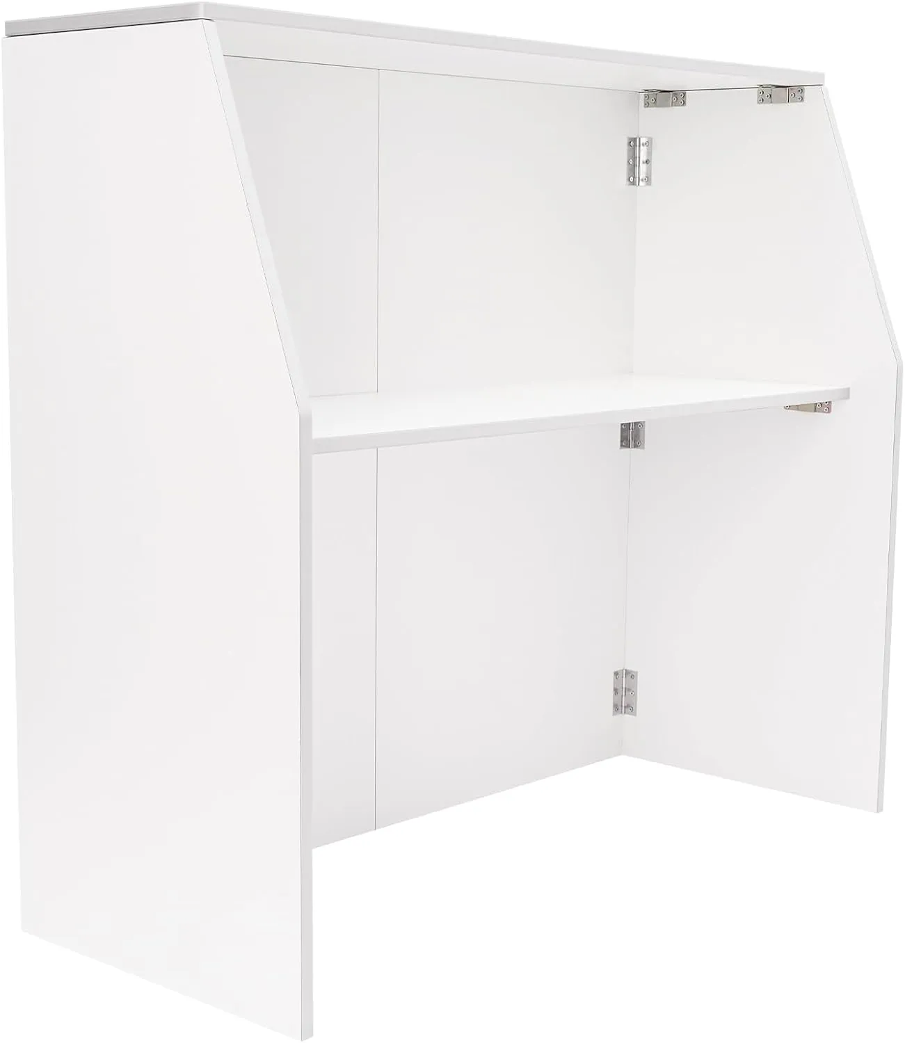 Foldable Event Bar, 42.75" Tall Portable Bar Cabinet Commercial Portable Bar Mobile Bartender Station with Top and Middle Shelves for Events Outdoor Parties Picnics (White)