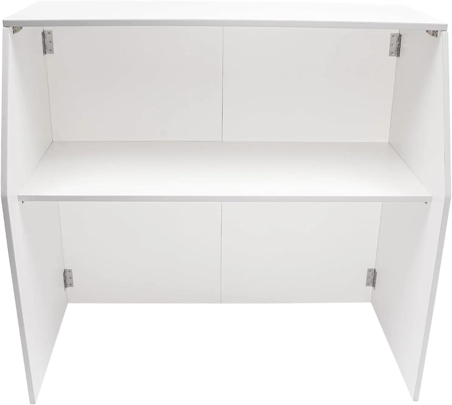Foldable Event Bar, 42.75" Tall Portable Bar Cabinet Commercial Portable Bar Mobile Bartender Station with Top and Middle Shelves for Events Outdoor Parties Picnics (White)