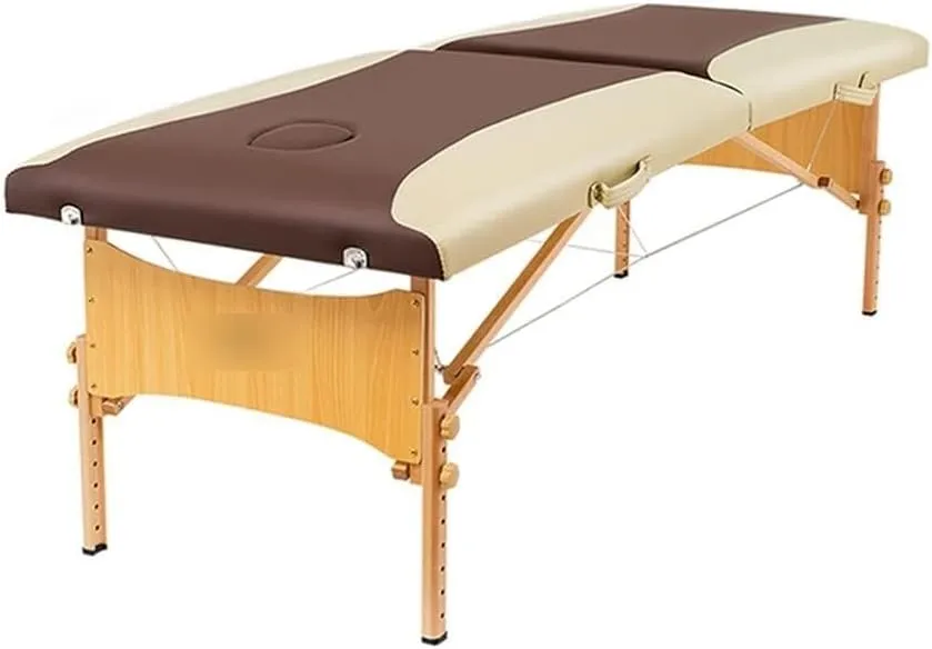 Foldable Facial Massage Bed with Adjustable Height, High-Density Sponge, PU Leather for Beauty, Tattoo, Spa, and Salon Use