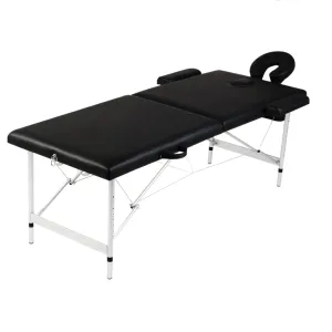 Foldable Massage Table Bed for Spa Salon 2 Zones with Aluminum Frame