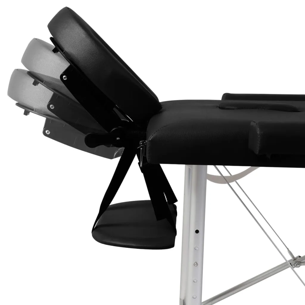 Foldable Massage Table Bed for Spa Salon 2 Zones with Aluminum Frame